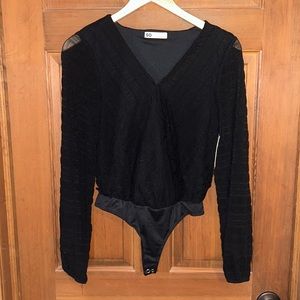 SO Out of Office black long sleeve bodysuit- Small